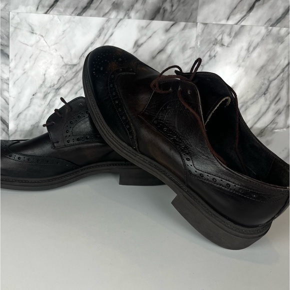 Gianni Russo men’s brown leather lace up wingtip brogue oxford shoe size 10 - Picture 7 of 12